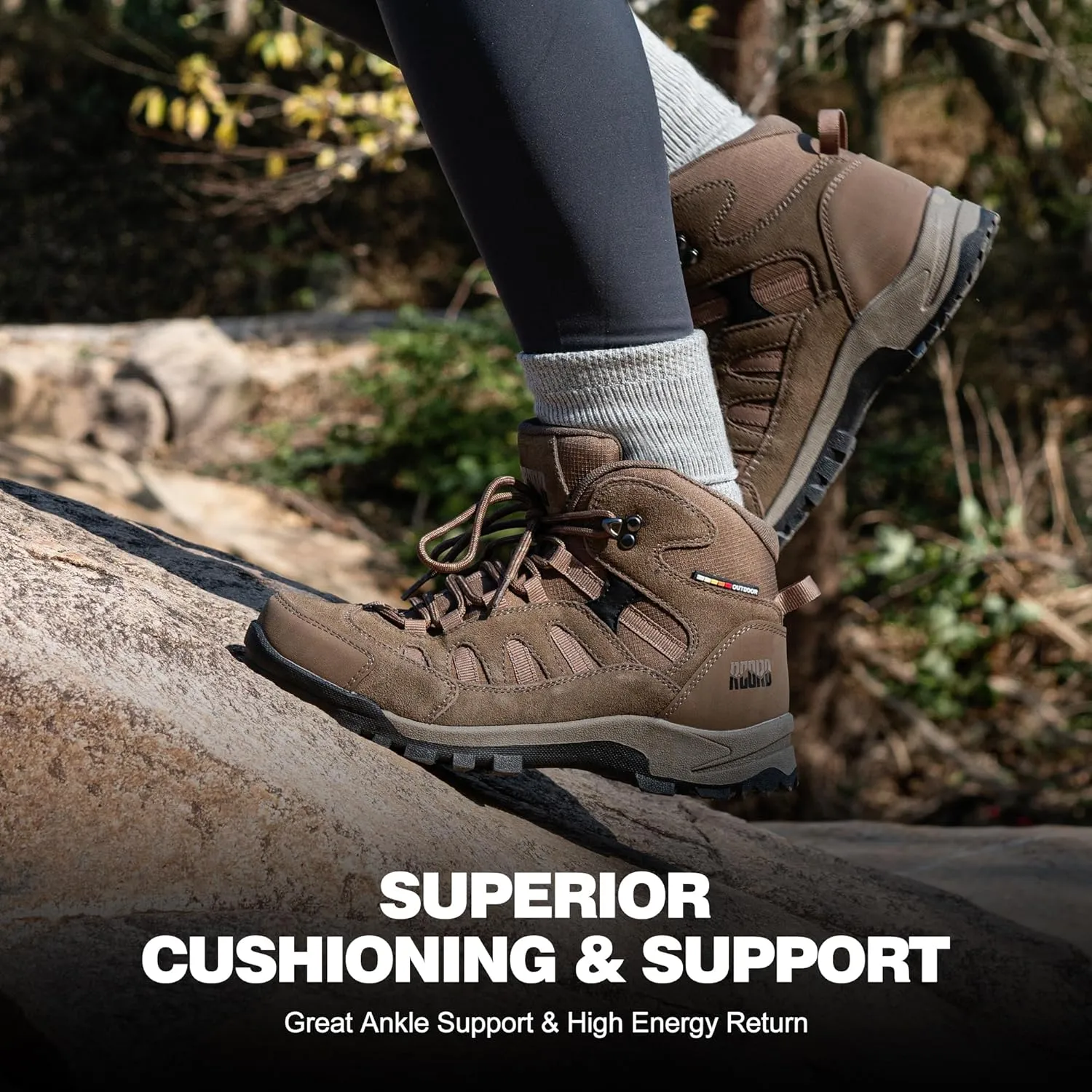 @ R CORD Womens Hiking Boots Waterproof Lightweight Hiking Boots Women Ankle Support Hiking Shoes Backpacking Boots Breathable Non-slip Hiking Boot for Outdoors