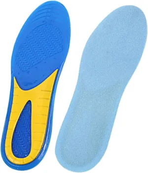 1 Pair Thickened Elastic Insoles for Men Anti Slip Running Soles Absorption Massage for Sports (l Blue Yellow)