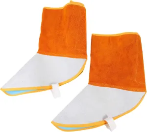 1 Pair Welding Protective Foot Cover Durable Cowhide Welding Gear Lightweight Design Easy to Wear Comfortable Foot Protection From Sparks and Heat Random Color