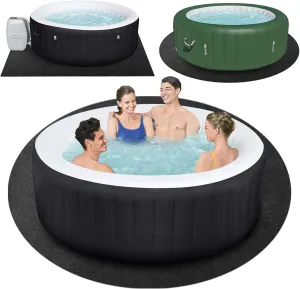 100 in Dia Round Hot Tub Mat, Inflatable Pad Outdoor Indoor, Water-Absorbent Anti-Slip Portable Spa Pool Accessories for Protect The Pool from Wear