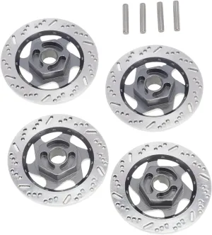 12mm RC Car Brake Disc Hex Adapter 4 Pack Upgrade Part for 1/10 Scale Racing Climbing Vehicle Model Decorations Accessories - Titanium
