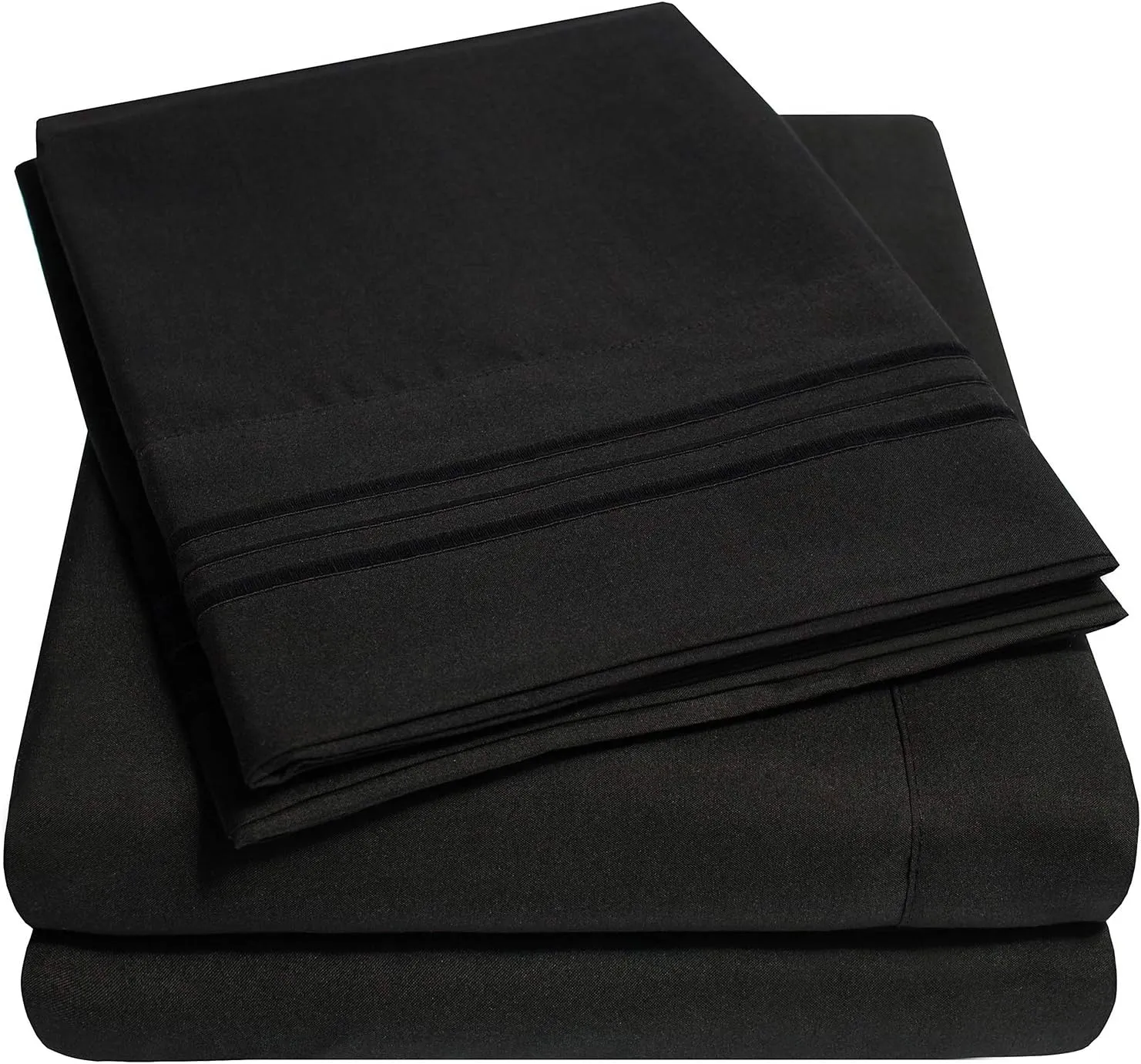 1500 Supreme Collection RV Short Queen Sheets Set, Black - Short Queen Bed Sheets for RV Camper Mattress, 1500 Supreme Collection Soft Sheets, RV Queen Size, Black
