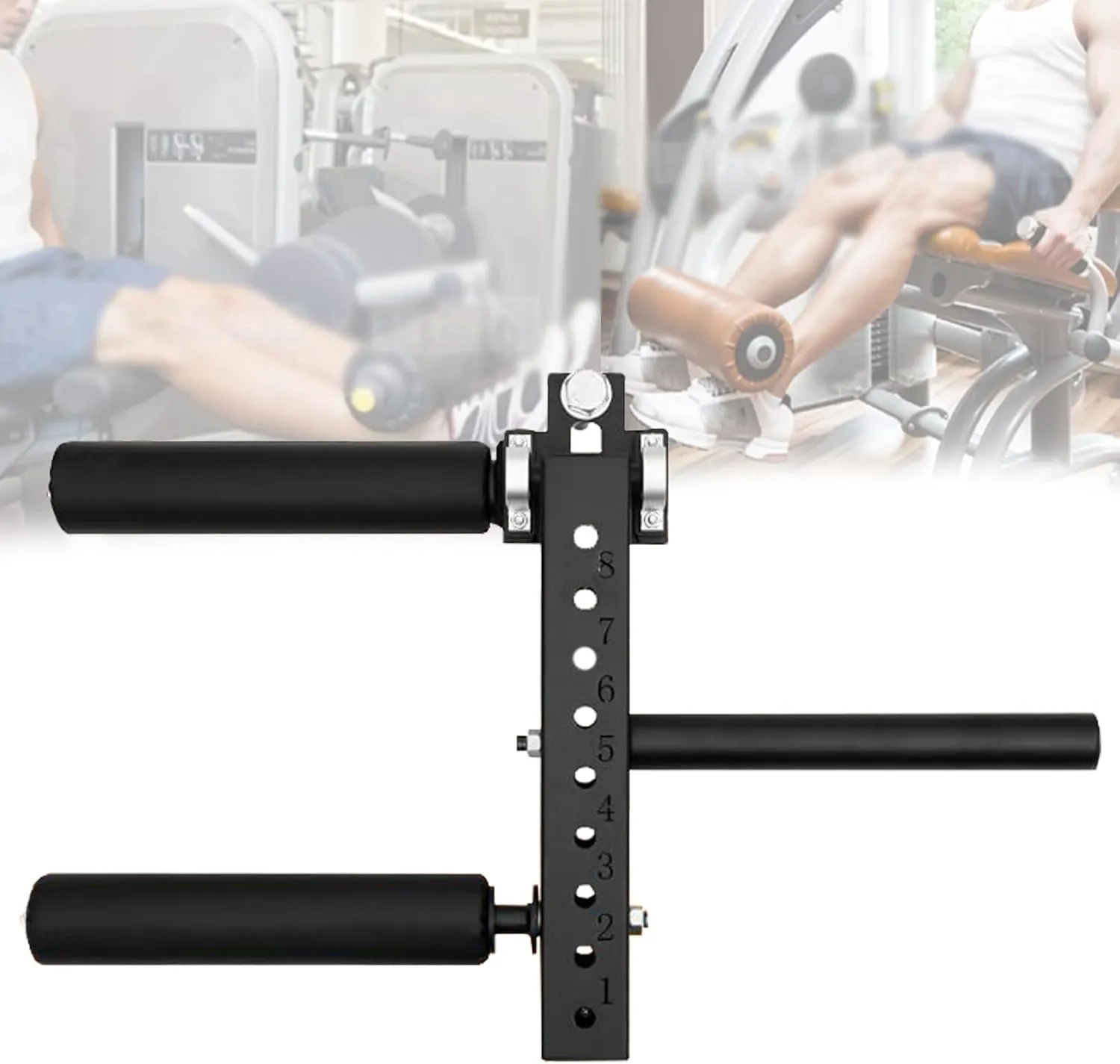 1.6/1.8cm Leg Extension/Curl Machine - Seated Muscle Trainer, Squat Rack Accessory for 2.5cm Barbell Plates