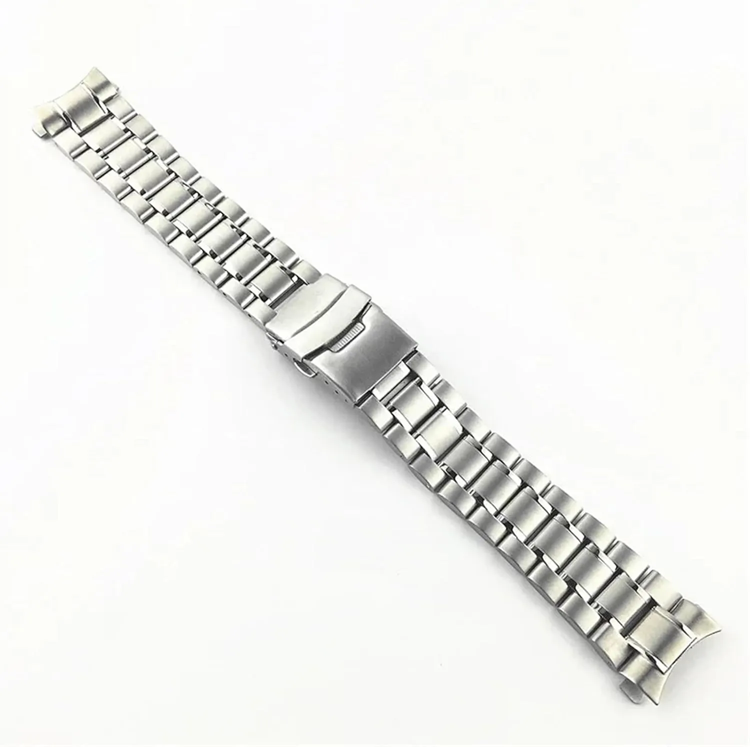 18 20 22 24mm Stainless Steel Solid Strap Curved End Folding Buckle Universal Replace Watch Band