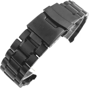 18 20 22 24mm Stainless Steel Solid Strap Curved End Folding Buckle Universal Replace Watch Band