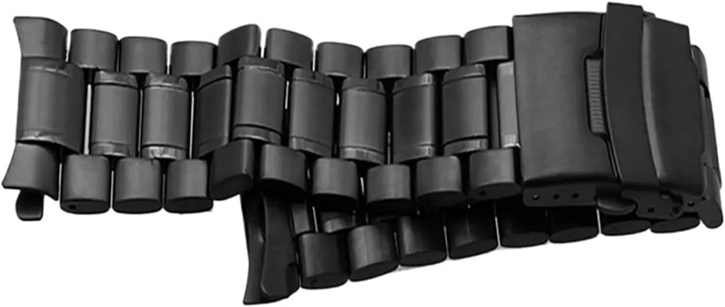 18 20 22 24mm Stainless Steel Solid Strap Curved End Folding Buckle Universal Replace Watch Band