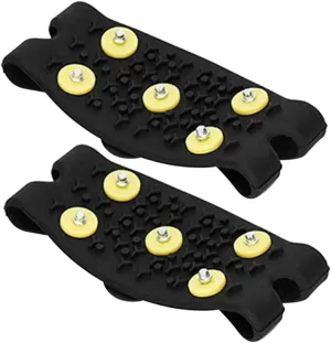 1Pair Ice Cleats with Five Tooth Buckle Slip Shoe Grippers for Snow and Ice Portable TPE Spikes for Winter Sports for Safe Outdoor Activities