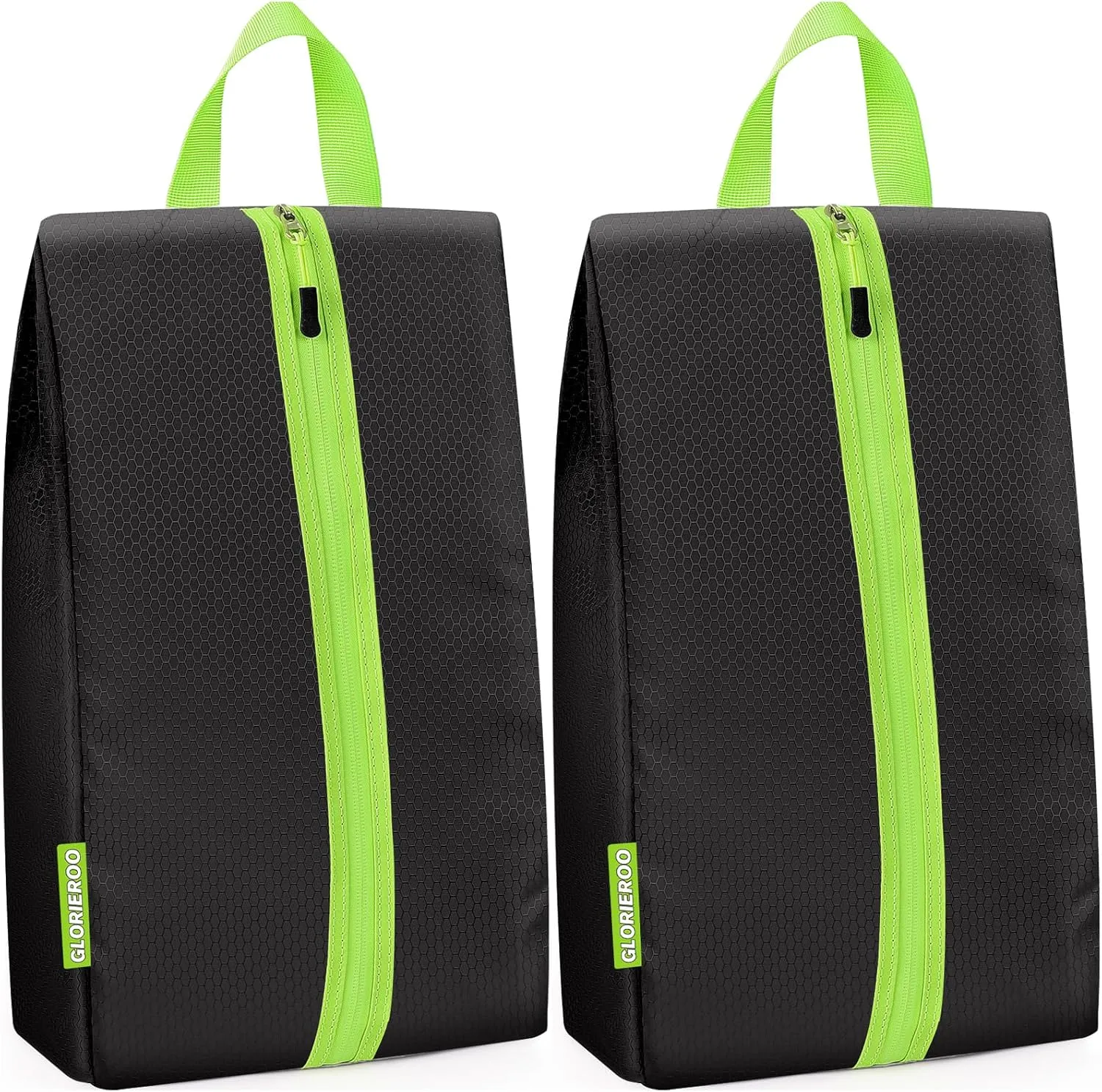 2 Pack Smell Proof Shoe Cleat Bag for Travel Men (2, Black & Black, Standard 14 US)