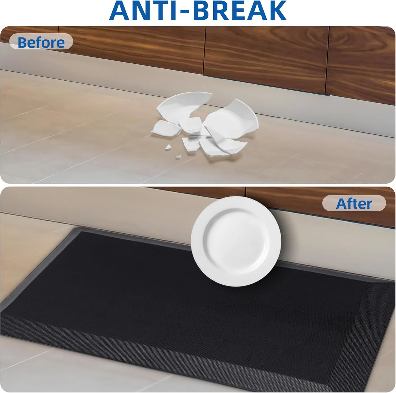 2 PCS Anti Fatigue Kitchen Mats for Floor, 9/10 Extra Thick Cushioned Standing Desk Mat, Comfort Memory Foam Ergonomic Kitchen Rugs and Mats Non-Slip Waterproof for Office, Kitchen, 20"x32" 20"x48"