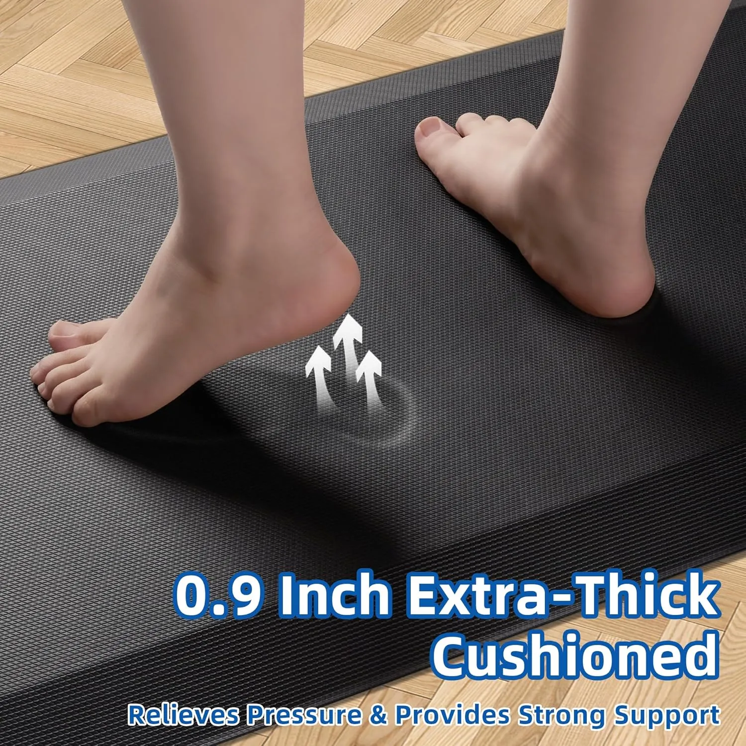 2 PCS Anti Fatigue Kitchen Mats for Floor, 9/10 Extra Thick Cushioned Standing Desk Mat, Comfort Memory Foam Ergonomic Kitchen Rugs and Mats Non-Slip Waterproof for Office, Kitchen, 20"x32" 20"x48"