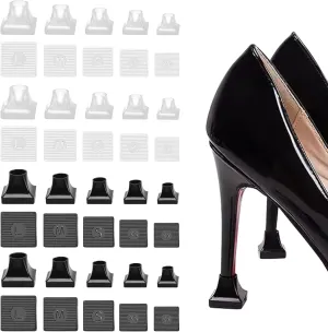 20 Pairs High Heel Protectors - 5 Sizes, Repair Caps & Stoppers for Outdoor Weddings & More
