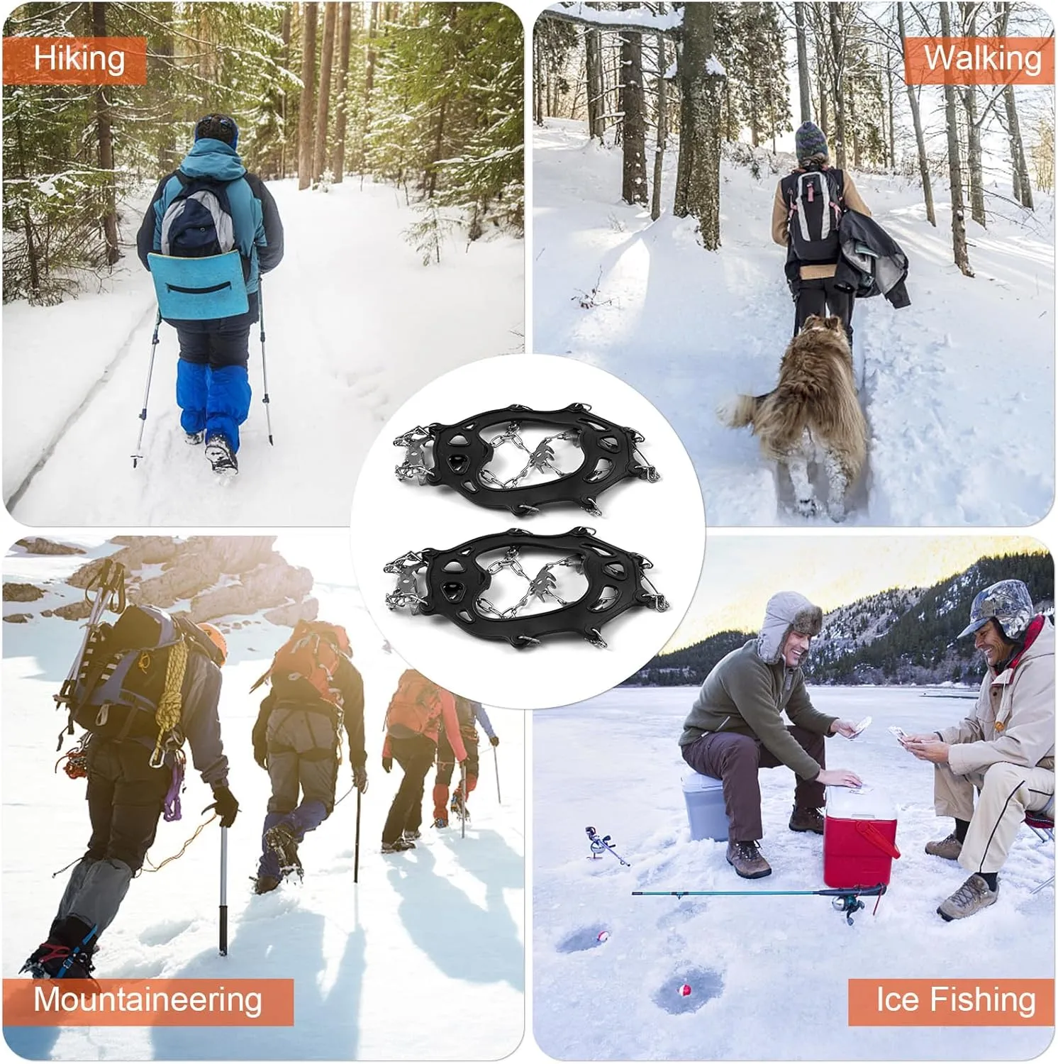 201 Stainless Steel 24 Ice Claw Snow Anti-Slip Shoe Cover