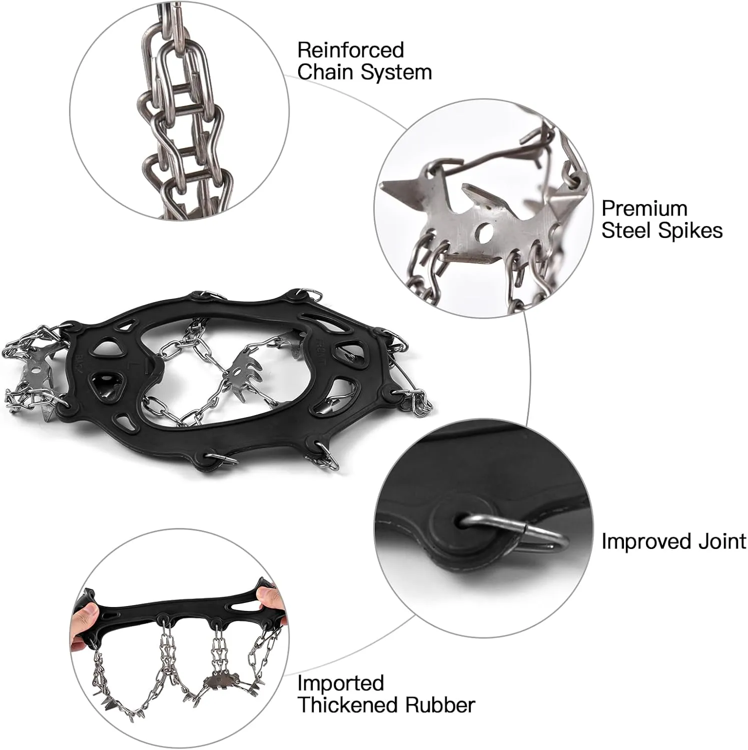 201 Stainless Steel 24 Ice Claw Snow Anti-Slip Shoe Cover
