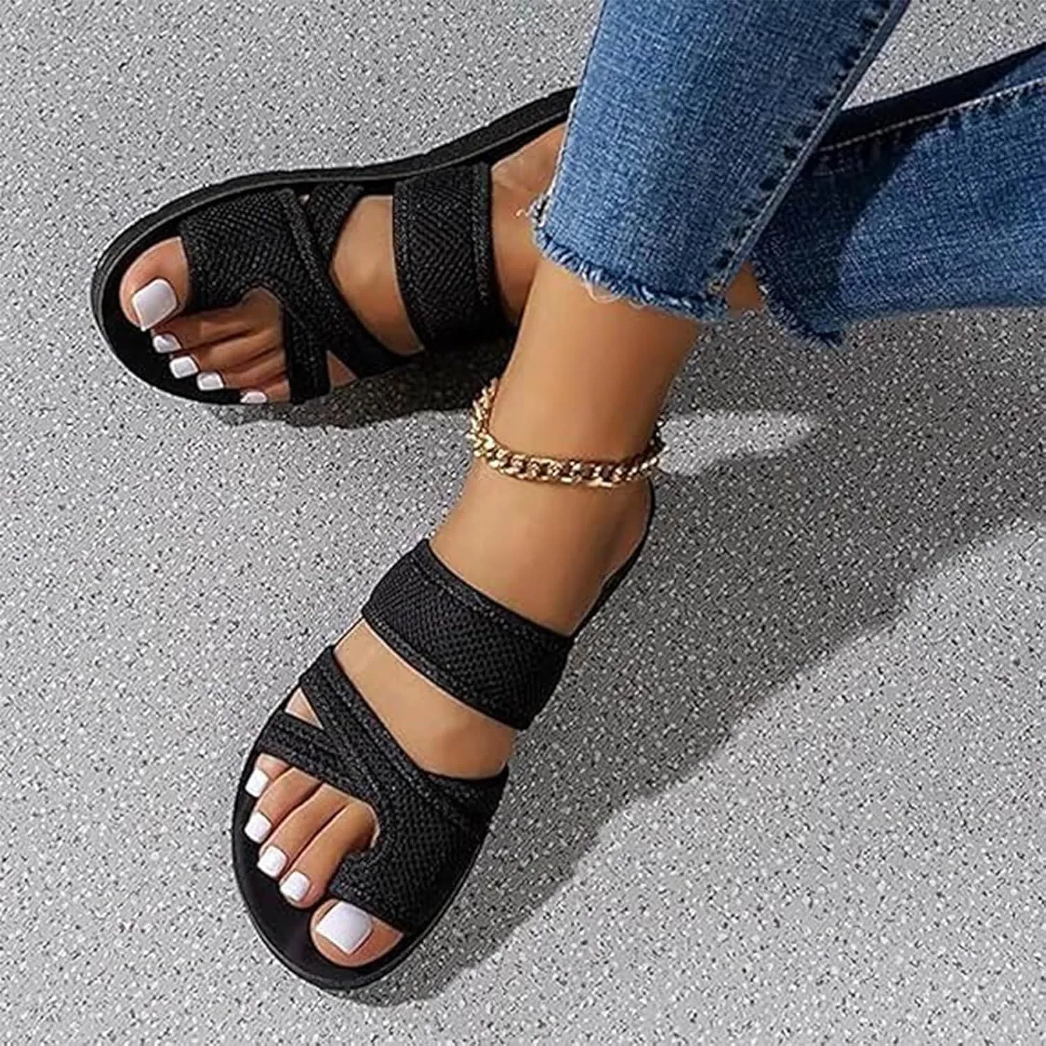 2024women's Hollow Mesh Slide Sandals, Breathable Mesh Slide Sandals for Women, Loop Toe (Coffee,41)