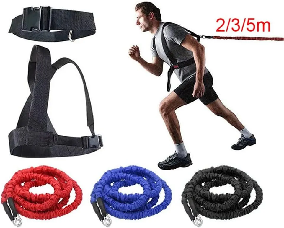 2/3/5m Fitness Equipment Resistance Band Training Pull Rope Stretch Rope Track Field Running Explosive Force Jumping