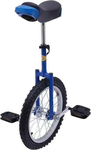 24 Inch Wheel Unicycle Adjustable Height Outdoor Unicycle with 2 Pedals, Blue Cycling Wheel for Outdoor Sports Enthusiasts Weight Limit 176lbs