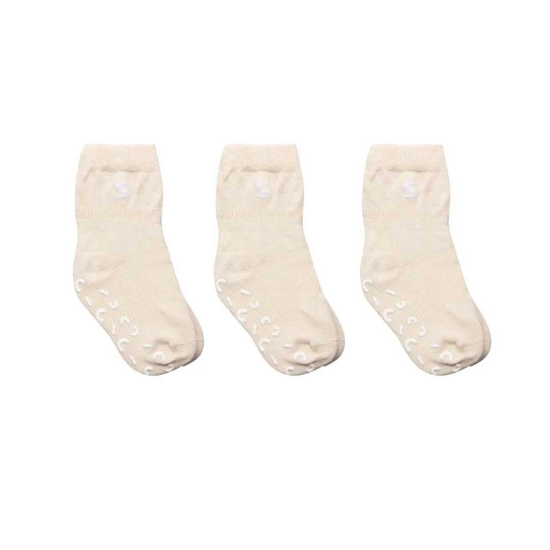 3-Pack Anti-Slip Socks (Shell)