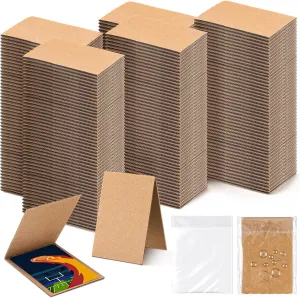 300 Set Cardboard Sleeves Folded 3 x 4.5 Inches 150 Pack Protective Trading Corrugated Card Protector 150 Pack Plastic Protector for Sports Cards, Trading Cardboard Shipping Supplies