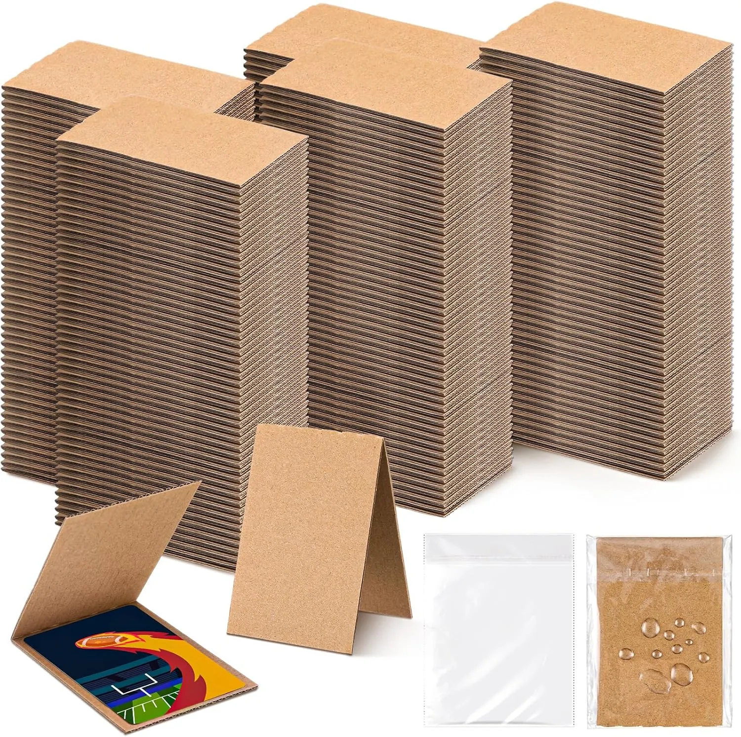 300 Set Cardboard Sleeves Folded 3 x 4.5 Inches 150 Pack Protective Trading Corrugated Card Protector 150 Pack Plastic Protector for Sports Cards, Trading Cardboard Shipping Supplies