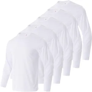 3/5 Pack Men's Long Sleeve Shirts Quick Dry Moisture Wicking Crewneck T-Shirt for Gym Workout Running