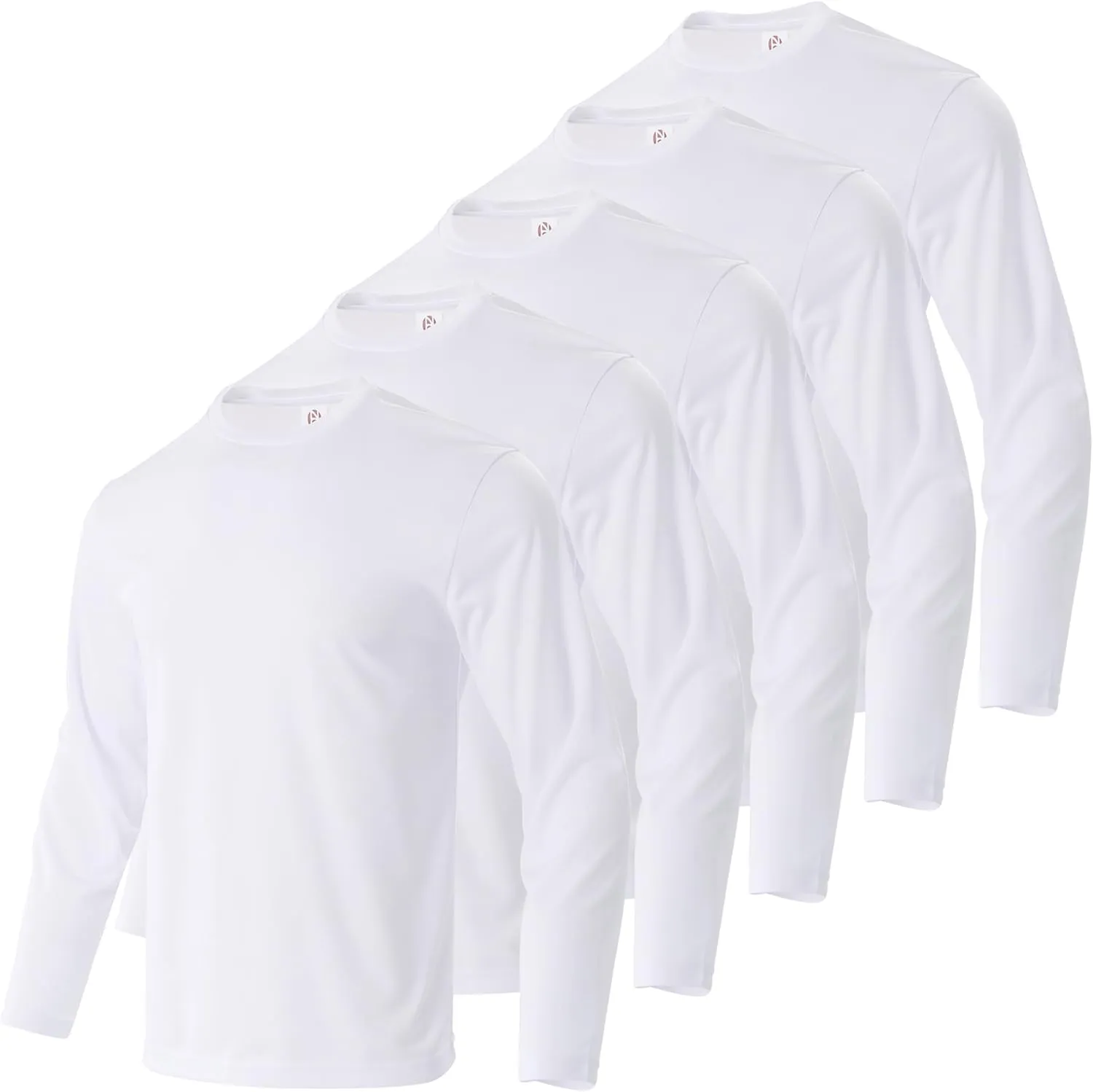 3/5 Pack Men's Long Sleeve Shirts Quick Dry Moisture Wicking Crewneck T-Shirt for Gym Workout Running