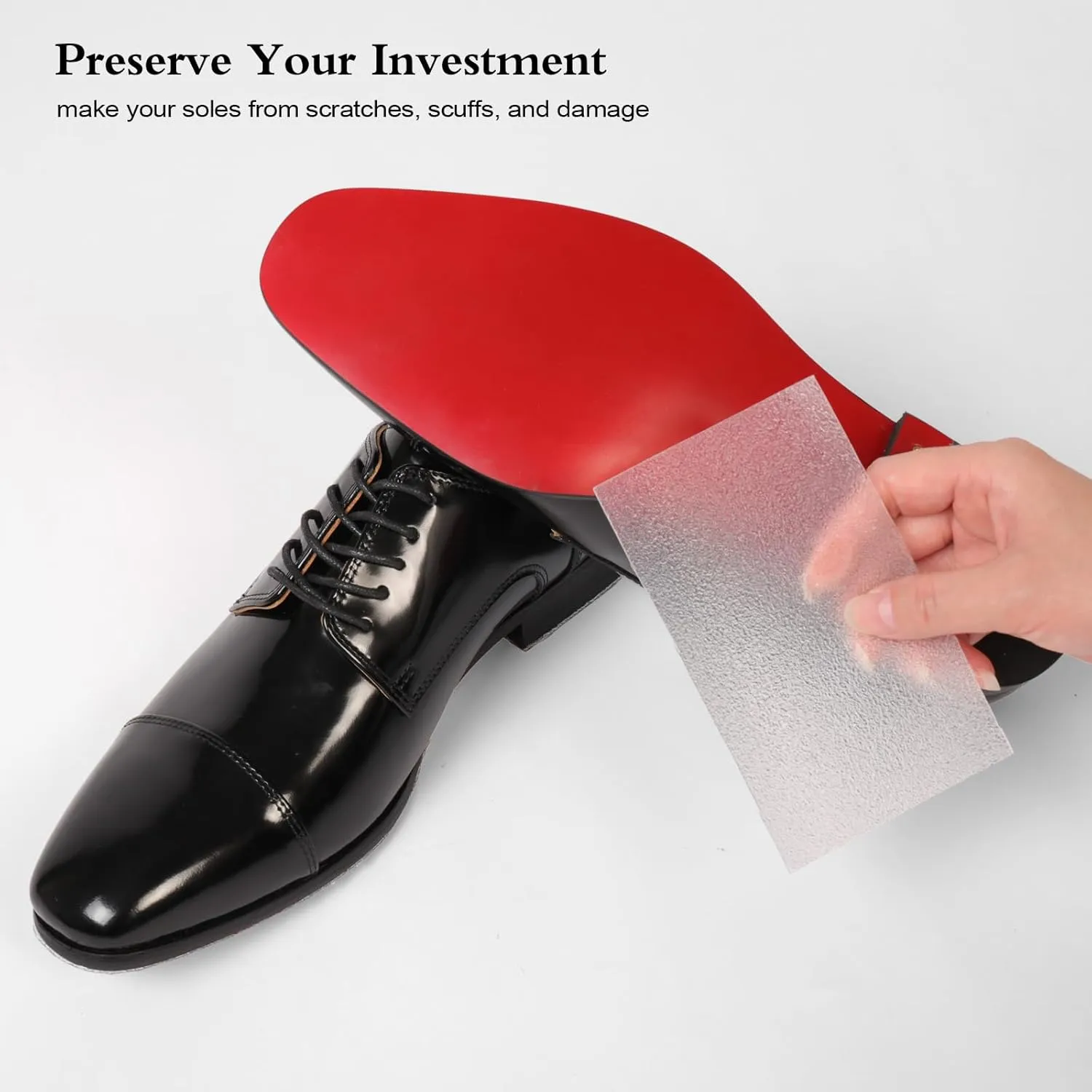 39 in Clear Sole Protector for High Heel Shoes, Anti-Slip Shoe Sole Guard, Transparent Louboutin Sole Protector for Red Bottom Heels & Sneakers(5 in *39 in)