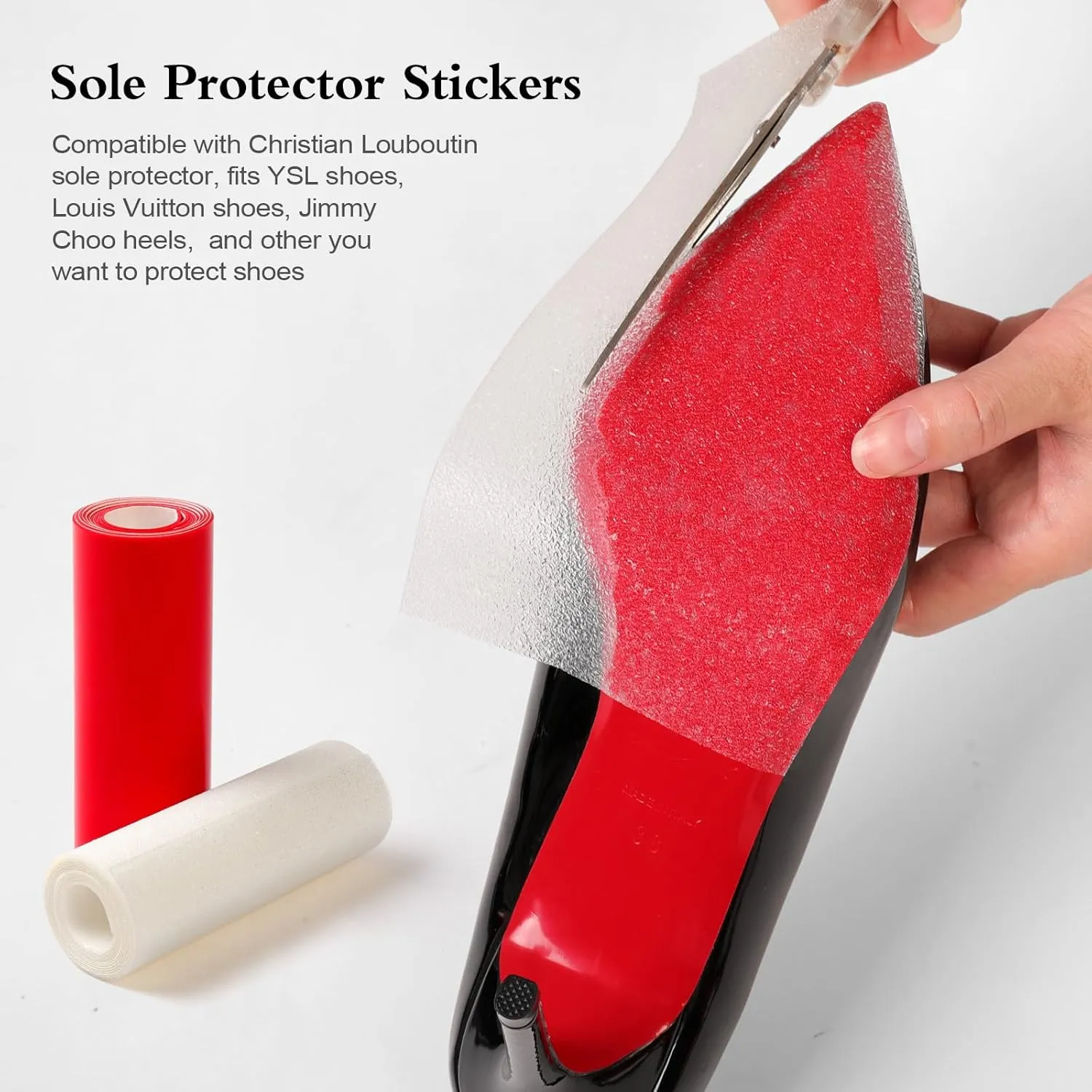 39 in Clear Sole Protector for High Heel Shoes, Anti-Slip Shoe Sole Guard, Transparent Louboutin Sole Protector for Red Bottom Heels & Sneakers(5 in *39 in)
