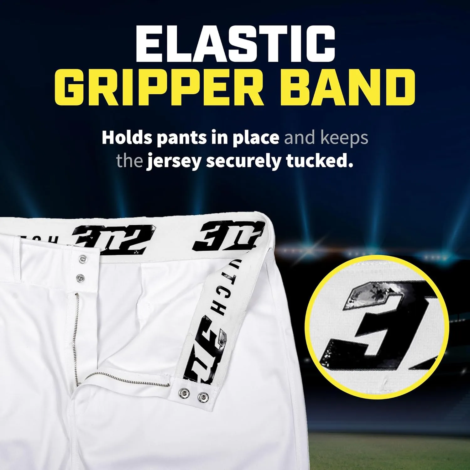 3N2 Pro Clutch Baseball Pants for Men – Fitted Tapered Style - Not Loose or Baggy - Poly-Stretch Fabric, Ankle Length