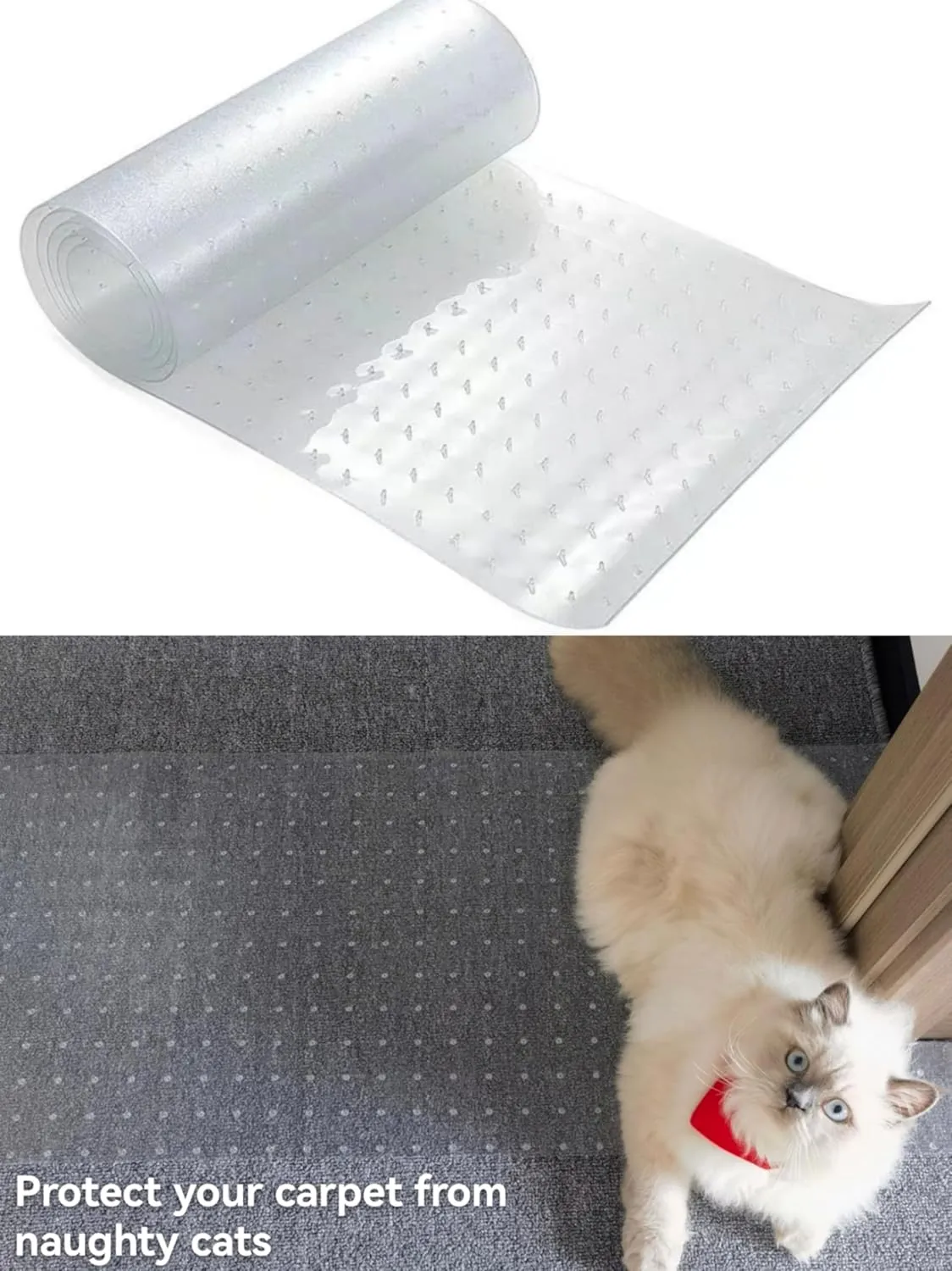 3PCS Pet Carpet Protector, Doorway Anti-Cat Scratch Carpet Protector, Non-Slip,Under Door Anti-Cat Scratch Protective Mat, 3.8FT*15.3inch