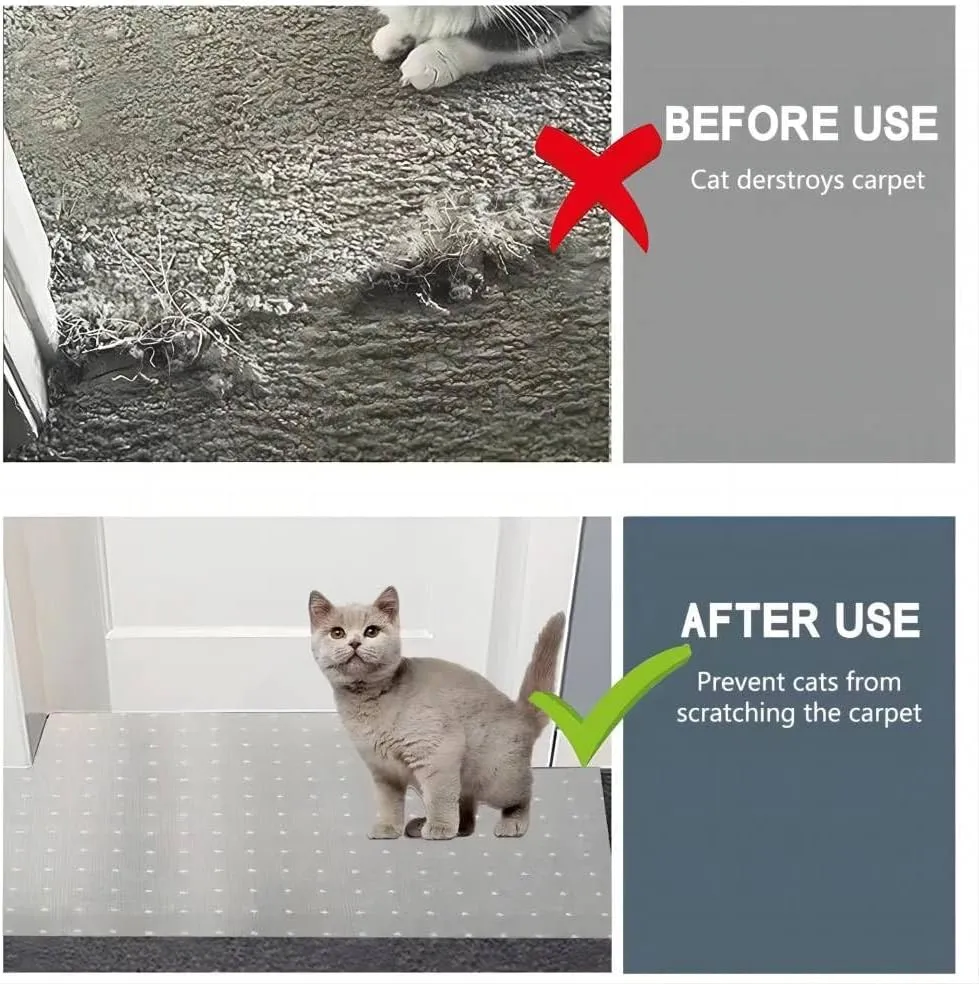 3PCS Pet Carpet Protector, Doorway Anti-Cat Scratch Carpet Protector, Non-Slip,Under Door Anti-Cat Scratch Protective Mat, 3.8FT*15.3inch