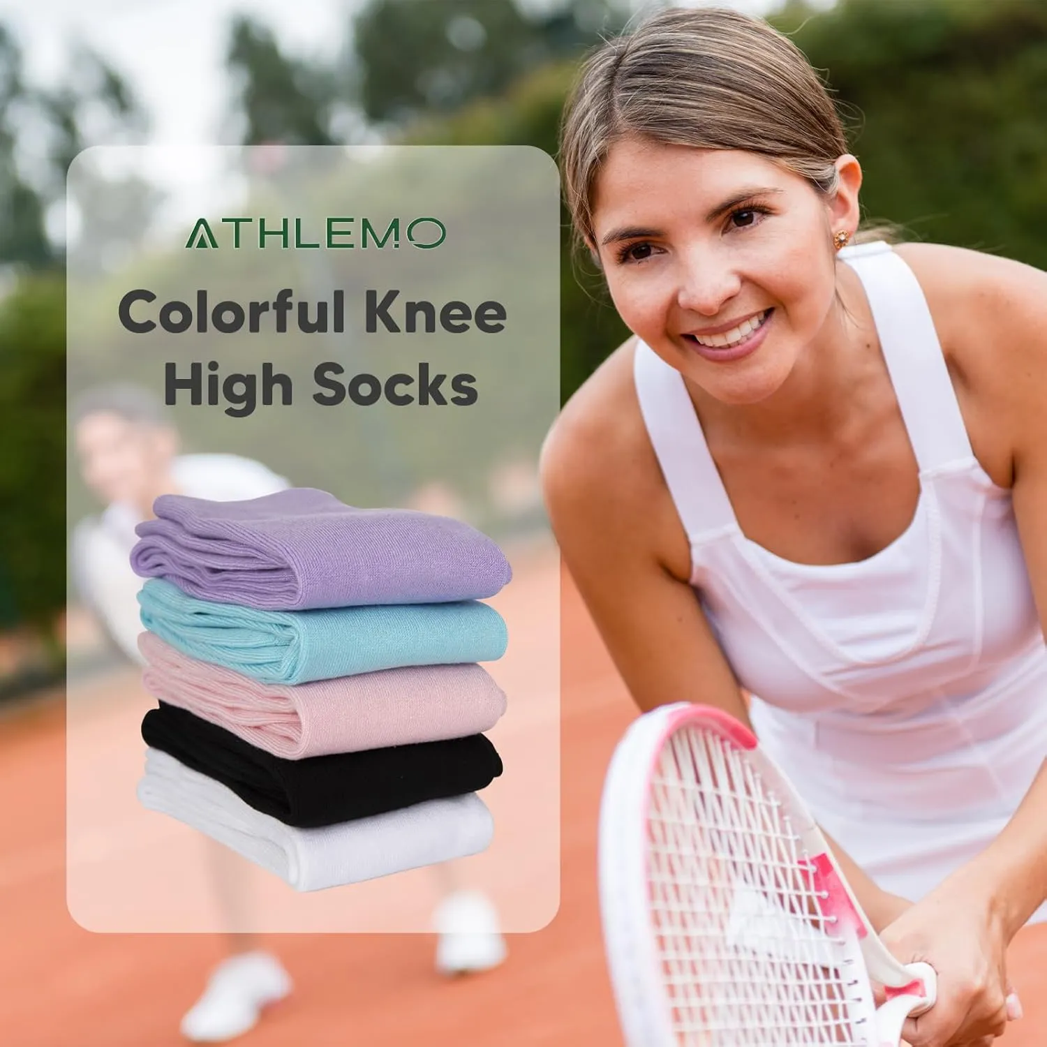 4 Pack rayon from bamboo Lightweight Knee High Dress Socks for Women, Comfortable Breathable Casual Socks, Solid Tube Socks Fit Well for Outdoor Sport School Uniform, White 10-13