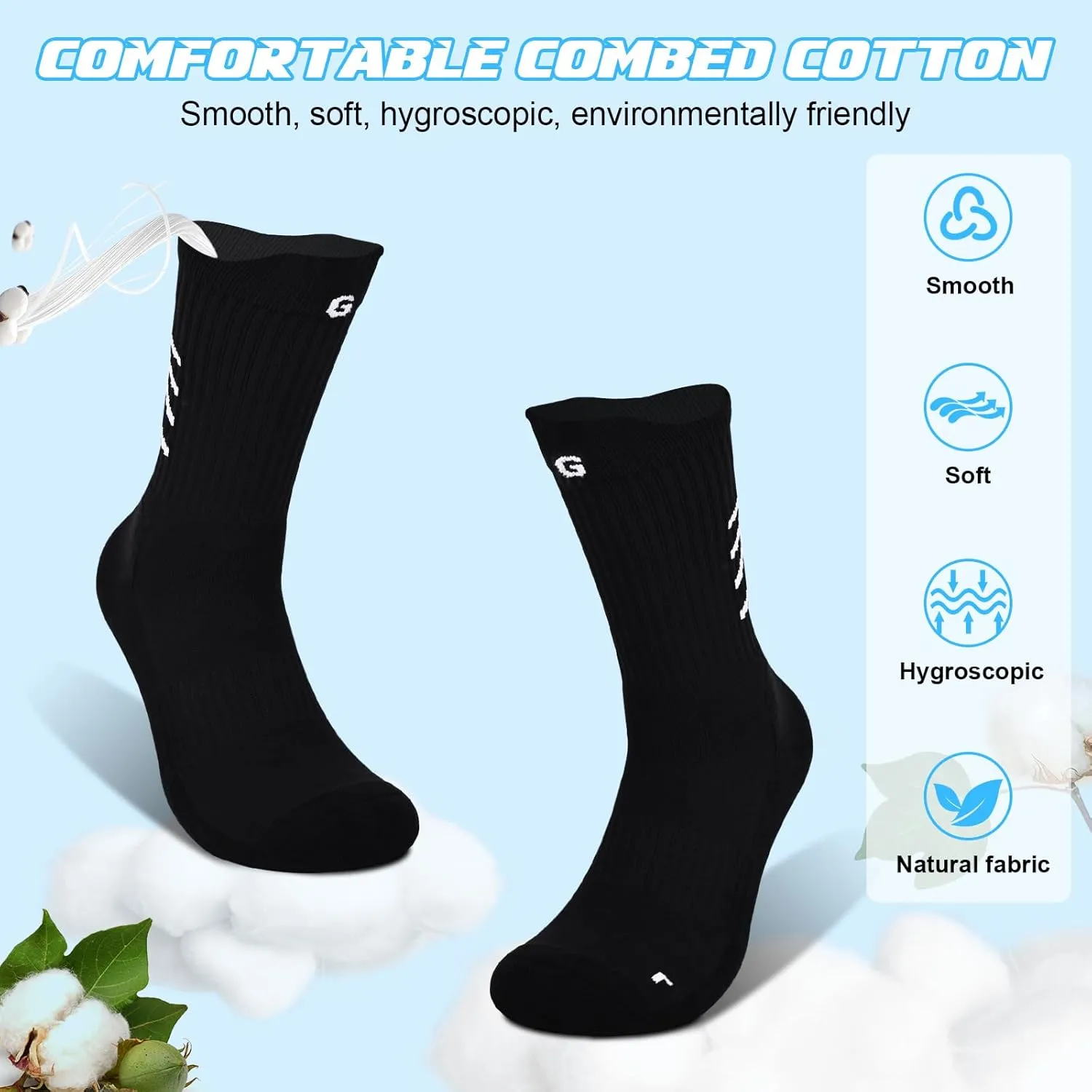 4-Pair Cotton Grip Soccer Socks Men Women Non-slip Football Socks Sport Sock Yoga Pilates Basketball Hikking Cycling