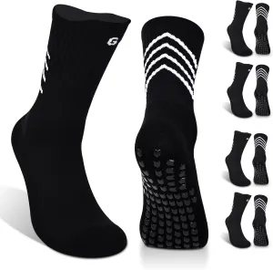 4-Pair Cotton Grip Soccer Socks Men Women Non-slip Football Socks Sport Sock Yoga Pilates Basketball Hikking Cycling