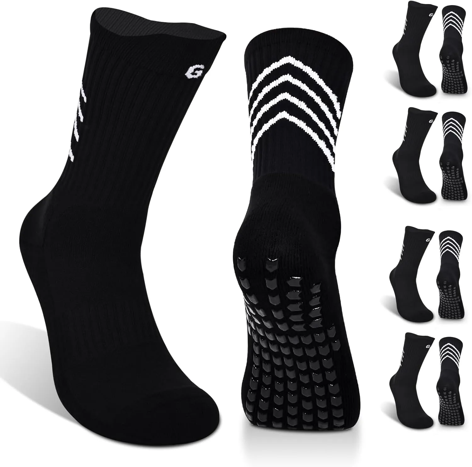 4-Pair Cotton Grip Soccer Socks Men Women Non-slip Football Socks Sport Sock Yoga Pilates Basketball Hikking Cycling