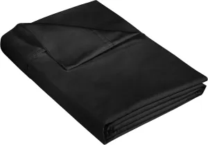 400 Thread Count 100% American Grown Cotton Black Flat Sheet Only - Cooling Sheets - Luxury Sateen Weave - Full Size Flat Sheet Sold Separately - Super Soft Cotton Top Sheets (Full, Night Black)