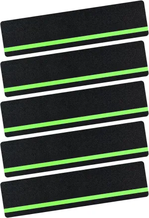 5 Pieces Anti Slip Tape with Glow in Dark Stripe Non Slip Tape with Luminous Stripe Anti Slip Grip Tape for Stairs Anti Slip Traction Tape, 6 by 24 Inches (Luminous)