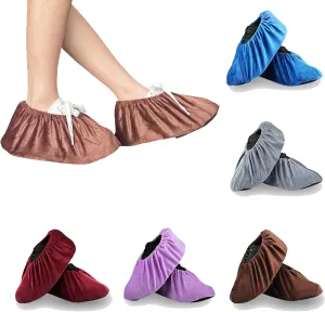 6 Pairs Reusable Non Slip Shoe Covers, Premium Soft Washable Thickened Boot Shoe Covers for Household, Office, Laboratory，one size 6 Colors