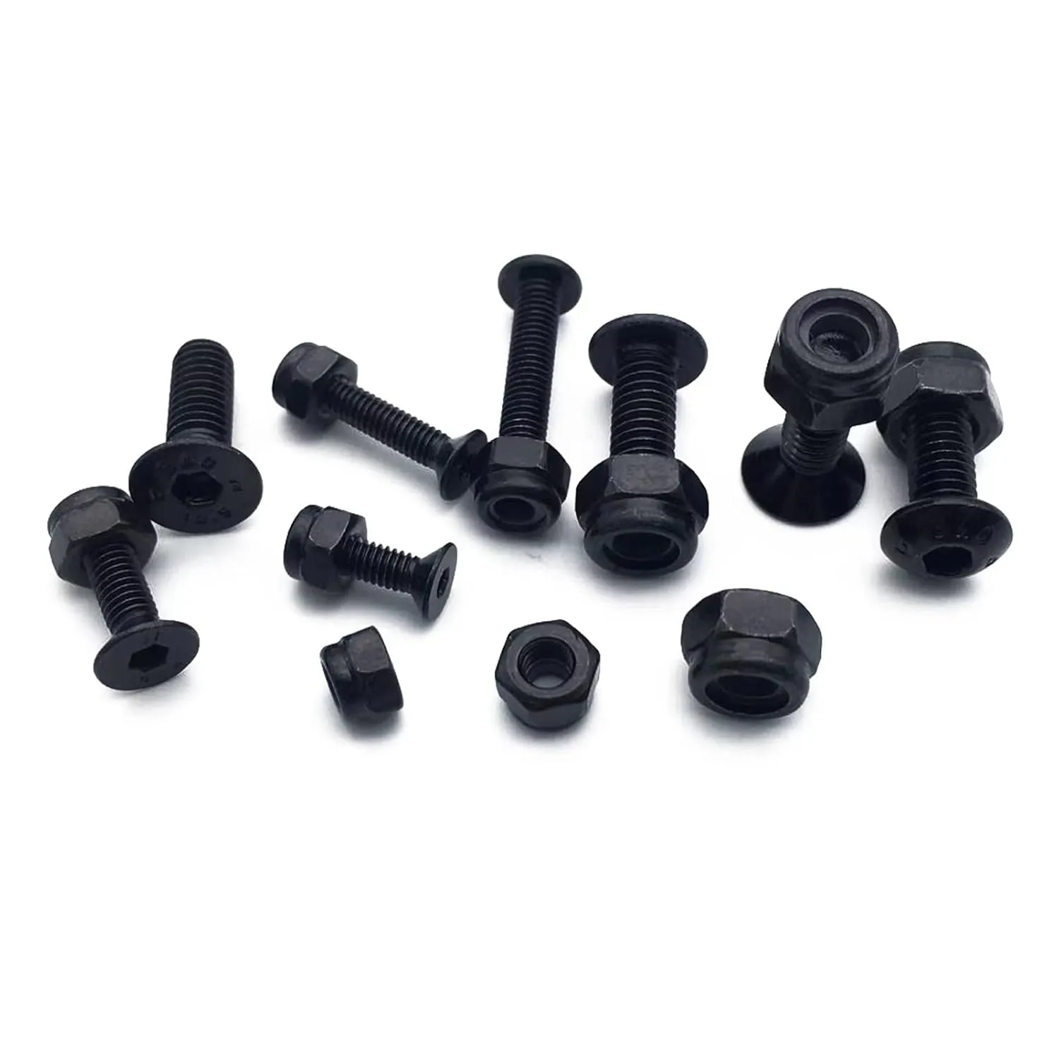 600pcs Metric Bolt Assortment M2.5 M3 M4 Alloy Steel Hex Button and Flat Head Cap Machine Screws and Lock Nuts RC Screw Kit Black Zinc Plating