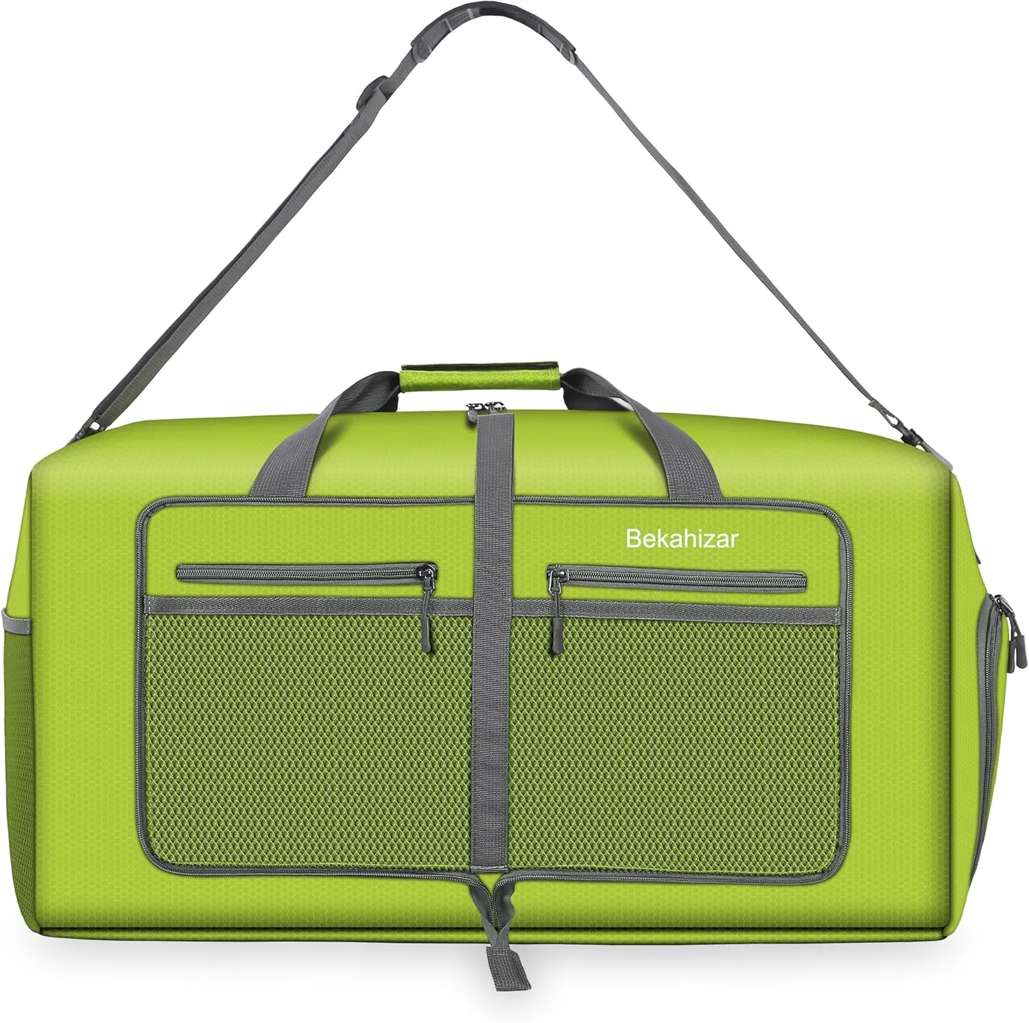 60L Duffle Bag 25 Inch Large Travel Bag Lightweight Foldable Weekend Duffel with Shoe Compartment Shoulder Strap for Men Women (Olive Green)