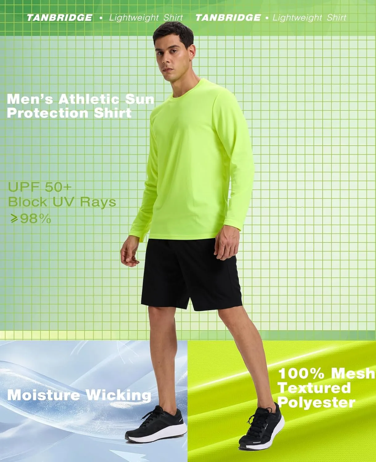 7 Pack Men's Long Sleeve Shirts Sun Protection Shirts Lightweight UPF 50  Rash Guard for Running Workout Fishing