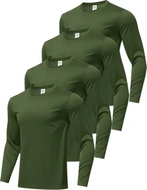 7 Pack Men's Long Sleeve Shirts Sun Protection Shirts Lightweight UPF 50  Rash Guard for Running Workout Fishing