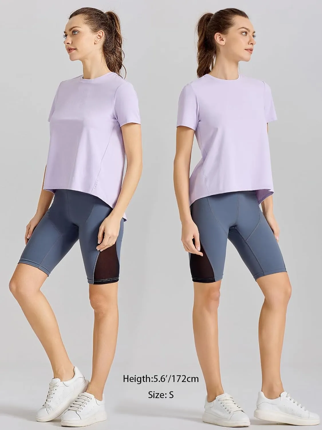 AARYA Workout Tops for Women UPF50 Breathable Loose Fit Yoga T Shirts Short Sleeve Running Gym Athletic Tee Top