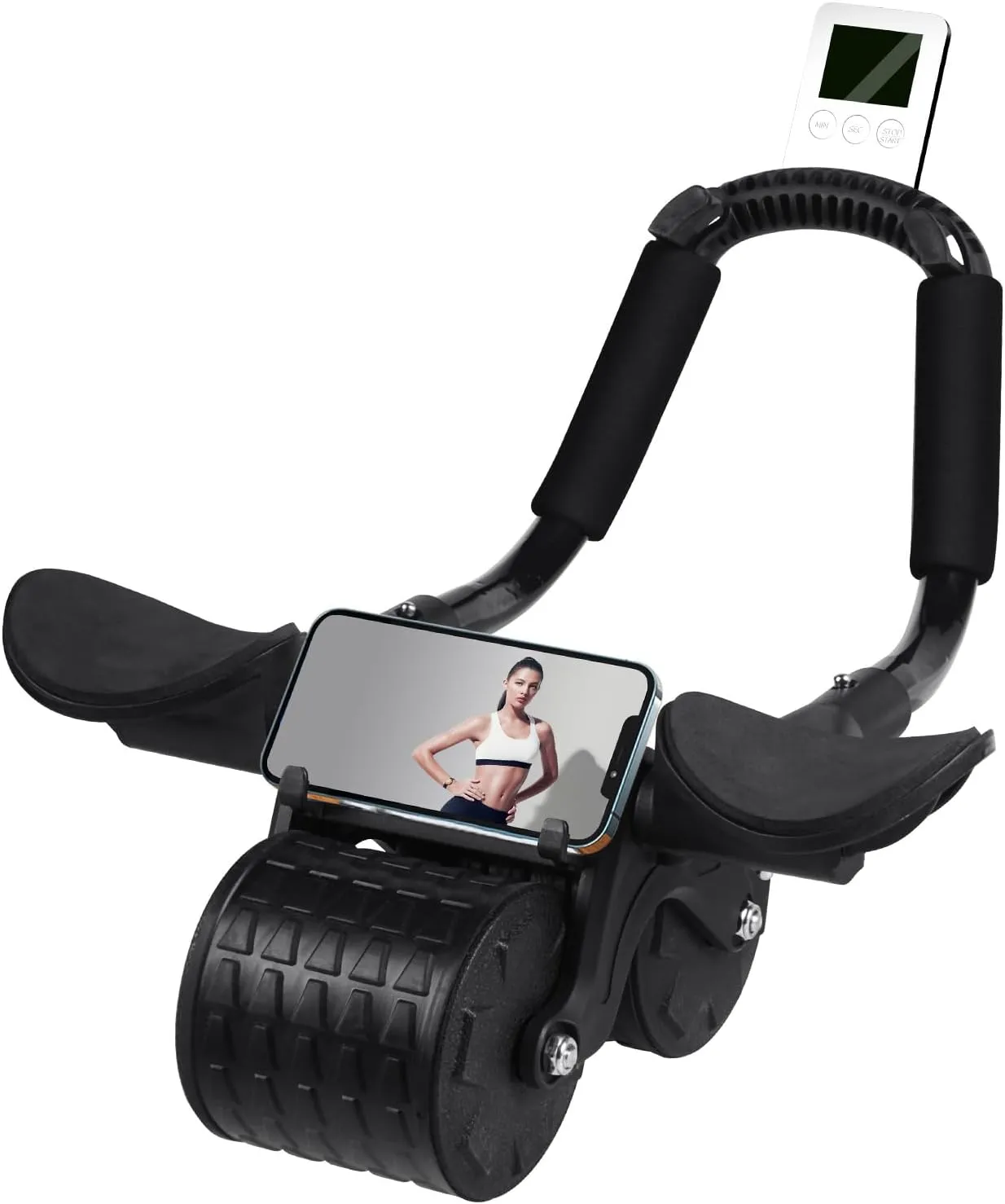 Ab Roller Wheel，with Timer Automatic Rebound Abdominal Wheel，Elbow Support Abs Roller Wheel Core Exercise Equipment