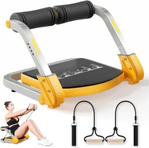 Ab Trainer/Crunch Machine, Ab Workout Equipment, 4 Adjustable Resistance, Sit Up Machine for Stomach Workout, 350 LBS Weight Capacity, Automatic Rebound, Ab Core Machine,Fitness Equipment for Home