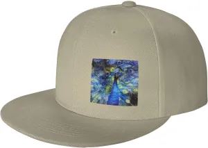 Abstract Starry Night Peacock Snapback Hats for Men Women Baseball Cap Flat Bill Brim Hat