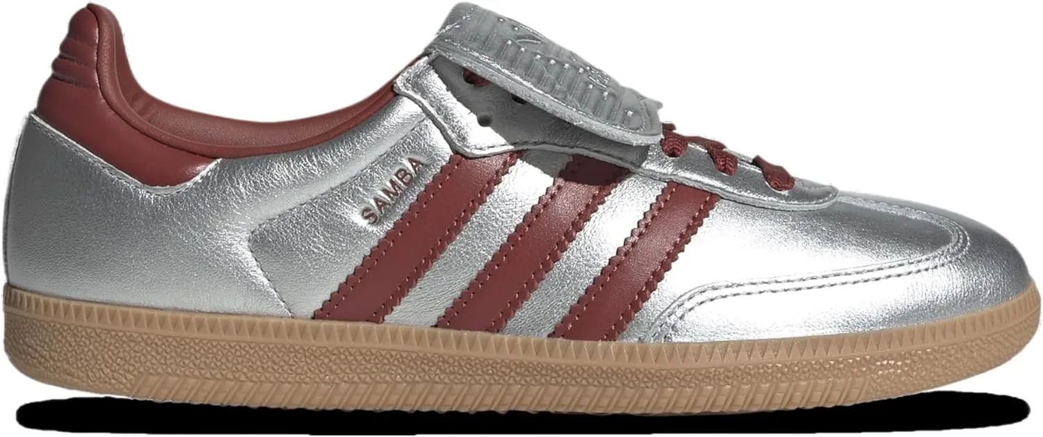 Adidas Orininals Samba Long Tongue - Women's (JH5707, Silver Metallic/Preloved Ruby/Gum)