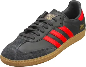 adidas Samba OG Men's Samba Soccer Shoe, Carbon/Better Scarlet/Gum, Size 7.5