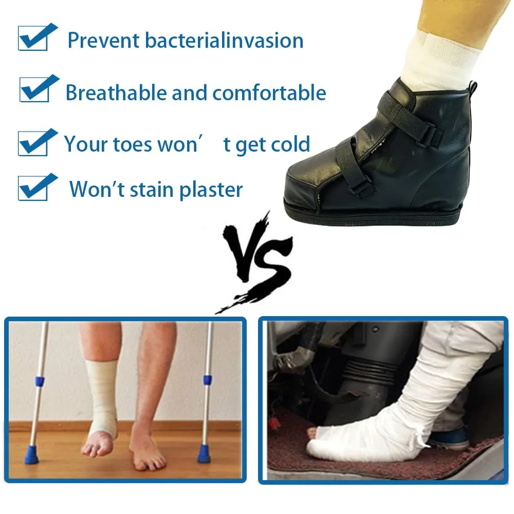 Adjustable Walking Boots Recovery Cast Shoe Covers,Medical Boots,Breathable Postoperative Shoes for Foot Sprains Ankle Fractures Toes,Broken Foot or Toe for Men or Women(Thick,L)