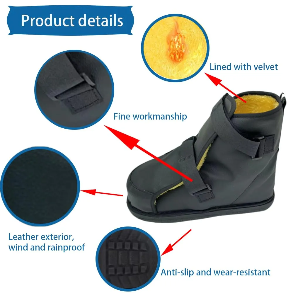 Adjustable Walking Boots Recovery Cast Shoe Covers,Medical Boots,Breathable Postoperative Shoes for Foot Sprains Ankle Fractures Toes,Broken Foot or Toe for Men or Women(Thick,L)