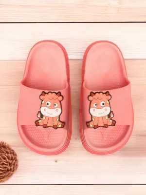 Adorable Cartoon Cow Design Clogs for Girls - Pink